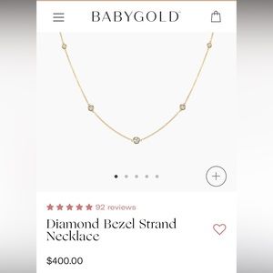 Baby Gold 14k 5 Diamond Bezel Necklace